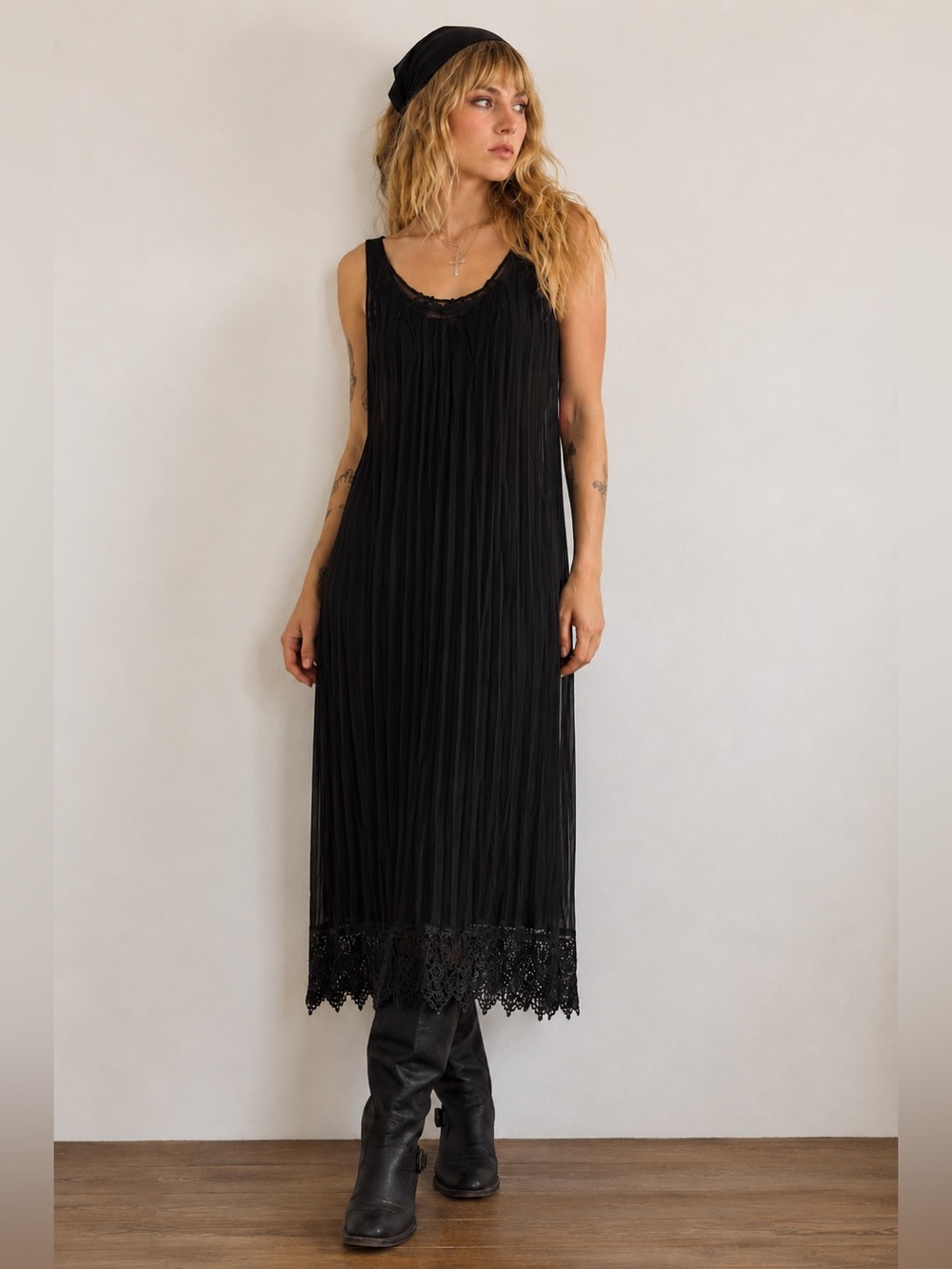 ✨Vintage Black Sleeveless Maxi Slip Dress